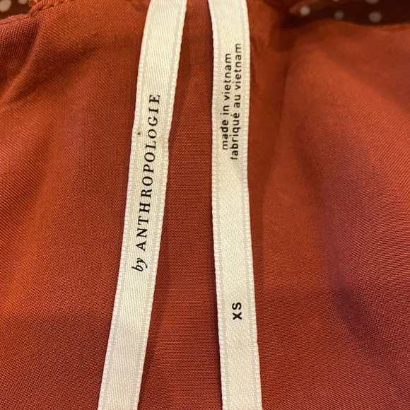 Anthropologie Ruffle Sleeve Printed Wrap Maxi Dress Brown Motif size XS - Picture 7 of 12